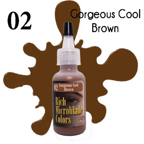 Permanent Makeup Gorgeous Cool Brown Pigment Cosmetic for Eyebrow and Eyeliner 1/2 oz (15ml) bottle