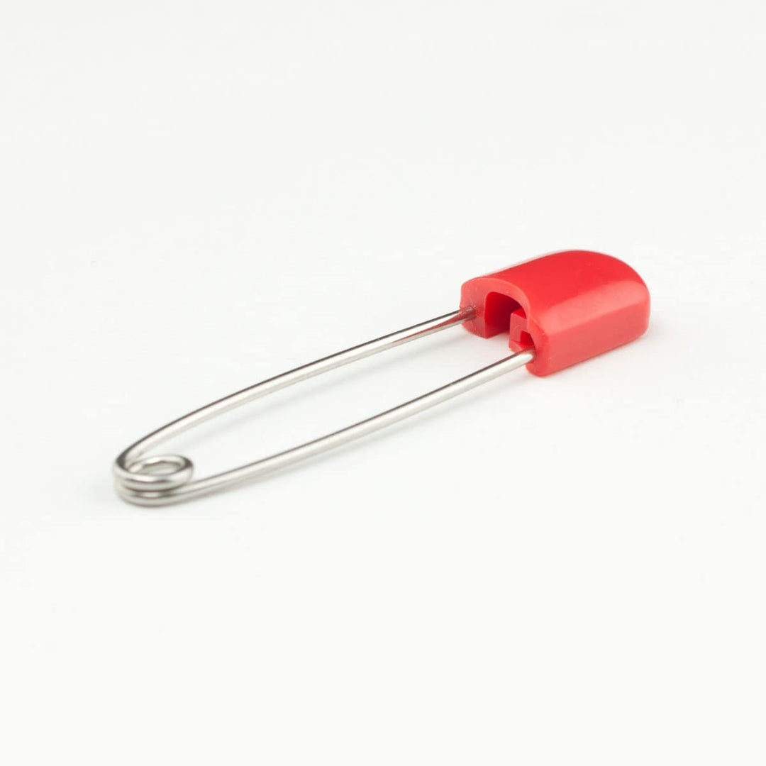 Diaper Pins - {Red} - Sturdy, Stainless Steel Diaper Pins with Safe Locking Closures - Use for Special Events, Crafts or Colorful Laundry Pins , 2.875 Inch x 0.25 Inch x 0.5 Inch