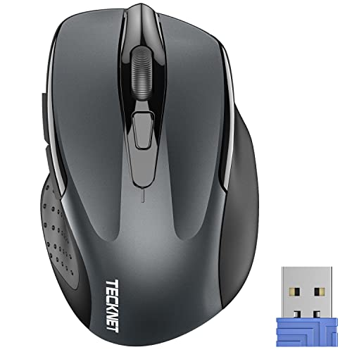 Wireless Mouse, 2.4G Ergonomic Optical Mouse, Computer Mouse for Laptop, PC, Computer, Chromebook, Notebook, 6 Buttons, 24 Months Battery Life, 2600 DPI, 5 Adjustment Levels