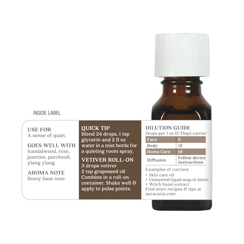Pure Vetiver Essential Oil | 0.5 fl. oz. | Vetiveria zizanioides
