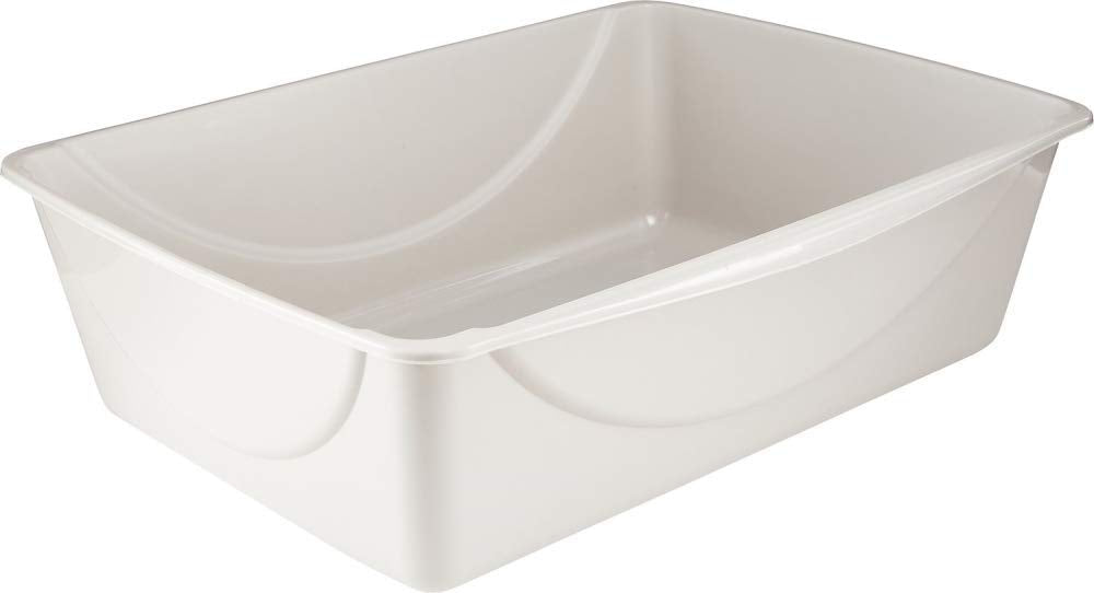 Open Cat Litter Box, Extra Large Nonstick Pan Durable Standard Litter Box, Mouse Grey Great for Small & Large Cats Easy to Clean, Made in USA