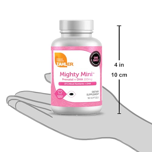 Mighty Mini Prenatal Vitamin with DHA & Folate - Certified Kosher - All Natural Prenatal Vitamins - Multivitamin for Pregnant Women - 19 Prenatal Vitamins Including Folic Acid (90 Softgels)