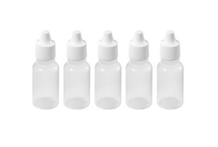 50 Pcs Empty Plastic Squeezable Dropper Bottle with Plug Refillable Portable Eye Liquid Container with Screw Cap (5 ml)