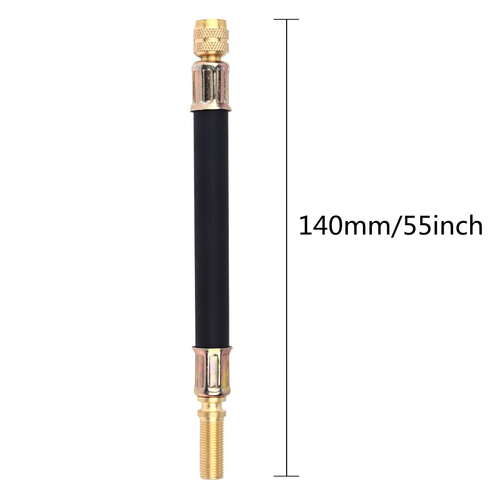 4X Tyre Valve Extension Dual Flexible Tire Wheel Bus Truck Transit Adaptor 140mm + 2pcs Clamps