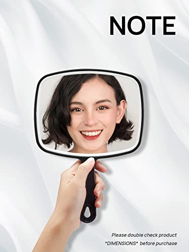 Hand Mirror, Black Handheld Mirror with Handle, 6.6 W x 9.2 L, Pack of 3