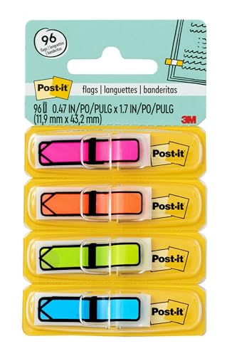 Arrow Flags, Assorted Bright Colors, 47 in Wide, 24/Dispenser, 4 Dispensers/Pack (684-ARR4)