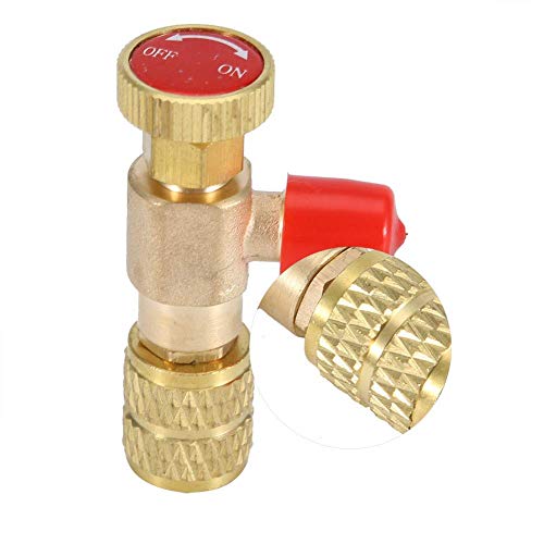 2pcs Liquid Safety R410A R22 Air Conditioning Refrigerant 1/4Safety Adapter Refrigerant Charging