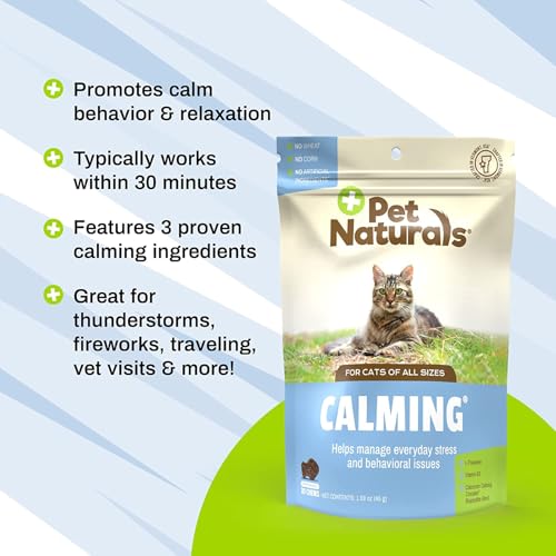 Calming Chews for Cats, 30 Chews - Behavioral Support and Anxiety Relief for Travel, Boarding, Vet Visits and High Stress Situations