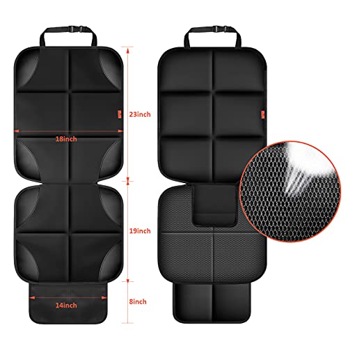 Car Seat Protector 1 Pack Car Seat Cushion Mat Thickest Padding,Waterproof 600D Fabric Car Seat Covers for Non-Slip Backing Mesh Pockets for Baby and Pet (1 Seat Protector)