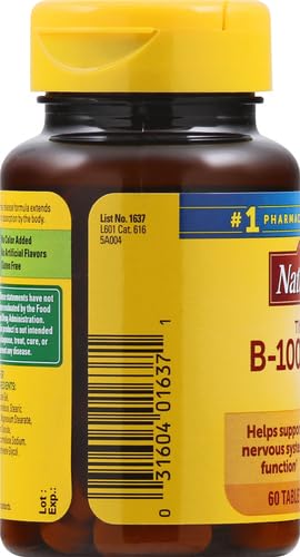 Time Release Vitamin B-100 High Potency B Complex, Dietary Supplement for Nervous System Function Support, 60 Time Release Tablets, 60 Day Supply
