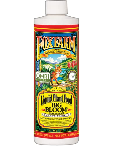 Fox Farm Liquid Plant Fertilizer: Big Bloom, Grow Big, Tiger Bloom (Pack of 3-16 oz. Bottles) 1 Pint Each + Twin Canaries Chart & Pipette