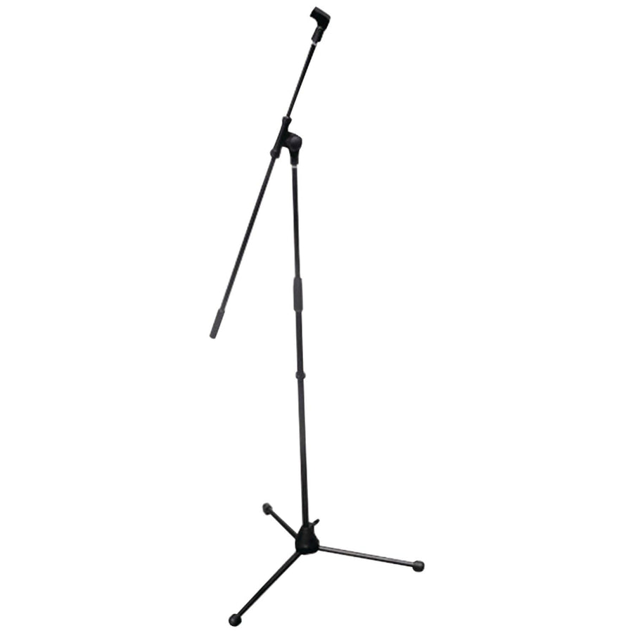 Foldable Tripod Microphone Stand - Universal Mic Mount and Height Adjustable from 37.5'' to 65.0'' Inch High w/ Extending Telescoping Boom Arm Up to 28.0'' - Knob Tension Lock Mechanism PMKS3