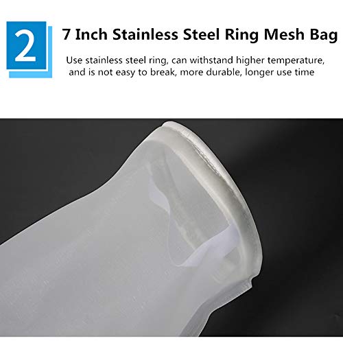 Nylon Mesh Filter Socks Bag 200 Micron 7 Inch Ring by 16 Inch Long NMO Aquarium Filter Bags -1Pack (200 Micron 7 x 16)