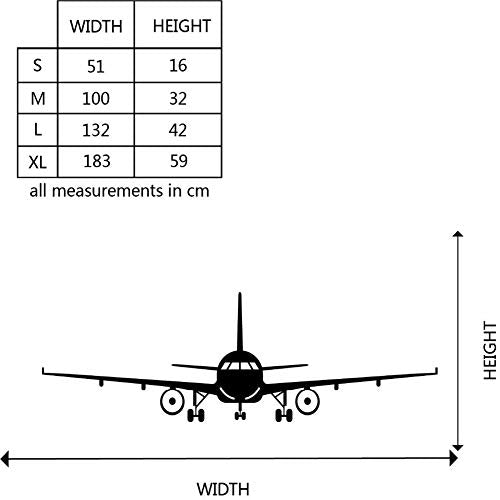 Chic Wall Decals Military Army Cargo Airplane Aircraft Airplane Biplane Silhouette Wall Sticker Decal, Removable DIY Vinyl Plane Wall Decor Art Mural for Kids Boys Gift Durable (M:39.37 x 12.60 in)
