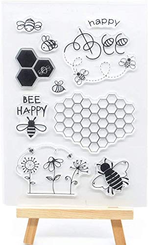 Welcome to Joyful Home 2pcs/Set Hummingbird Bee Happy Spring Clear Stamp for Card Making Decoration and Scrapbooking