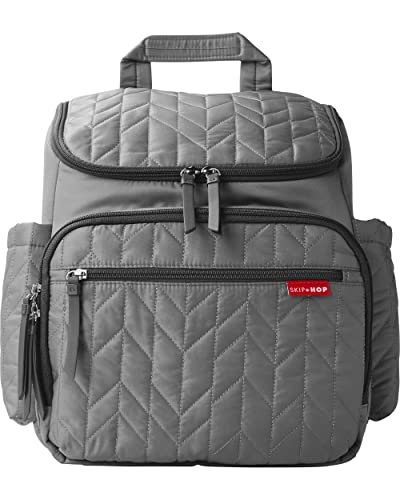 Diaper Bag Backpack: Forma, Multi-Function Baby Travel Bag with Changing Pad & Stroller Attachment, Grey