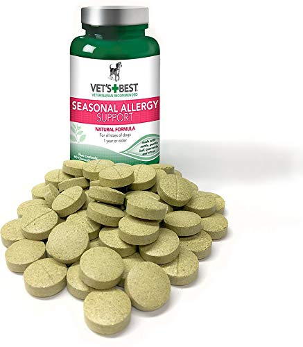 Vet’s Best Dog Allergy Chews, Seasonal Allergy Chews for Dogs, Dog Itching Skin Relief Chews, Anti Itch for Dogs, 60 Chewable Tablets