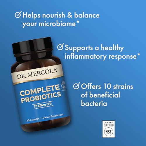 Complete Probiotics - 70 Billion CFU - Supports Immune, Digestive & Gut Health - Features 10 Strains - Shelf Stable - GMO-Free, Gluten-Free & Soy-Free - 30 Capsules (30 Servings)