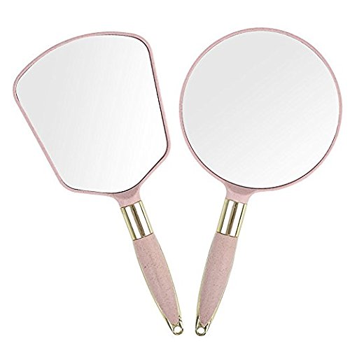 Handheld Vanity Makeup Mirror (pink, square)