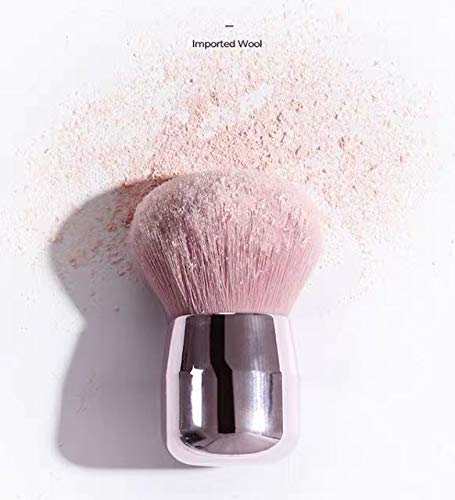 Portable Kabuki Brush Dome-shaped Powder Brush Face Blush Brush Nail Arts Brush Dust Remover Cleaner Brush (Pink))