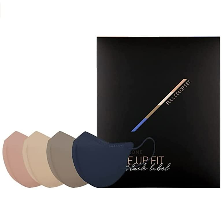 Tone Up Fit Black Label Premium Protective Fashion Mask 4PLY 4EA, Beige/Brown/Rose/Navy, S/M/L, Made in Korea (Medium, Trial Pack (4ea))