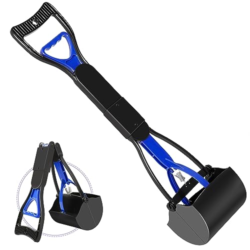 Pooper Scooper for Large Small Dogs, Folding Dog Poop Scooper, Durable Spring and Premium Materials,Easy to Use for Grass, Dirt, Gravel Pick Up Shovel