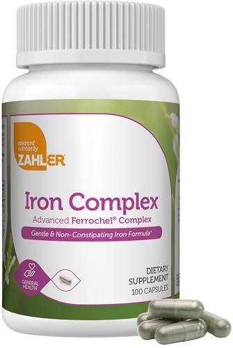 - Iron Supplement with Vitamin C - Capsule Iron Pills for Women and Men - High Absorption, Easy on Stomach, Kosher Ferrous Iron Supplements with Vitamins C, B12, Folate & More - 100 Count
