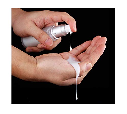 2Pcs 30Ml /1Oz Translucence Refillable Glass Treatment Pump Lotion Cosmetics Bottles Travel Cream Vial Container