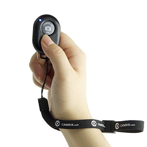 Wireless Bluetooth Camera Shutter Remote Control Clicker for Smartphones - Create Amazing Photos and Selfies - Compatible with All iOS and Android Devices with Bluetooth/Including Wrist Strap