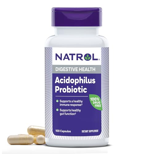 Acidophilus Probiotic 100 mg, Dietary Supplement for Healthy Gut Function, Digestive Health Capsules for Adults, 100 Capsules, Up to a 33 Day Supply