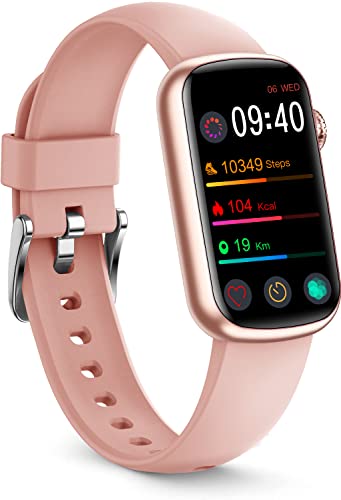Slim Fitness Tracker with Blood Oxygen, Blood Pressure, 24/7 Heart Rate and Sleep Tracking, IP68 Waterproof Activity Trackers and Smart Watches with Step Tracker, Pedometer for Women Men