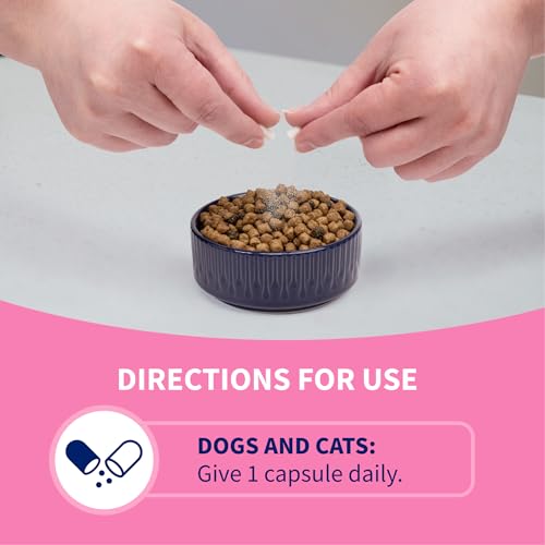 Nutramax Probiotics for Dogs and Cats, Daily Digestive Health Supplement with Multiple Strains of Bacteria, Cat and Dog Probiotics Plus Prebiotics, 80 Capsules