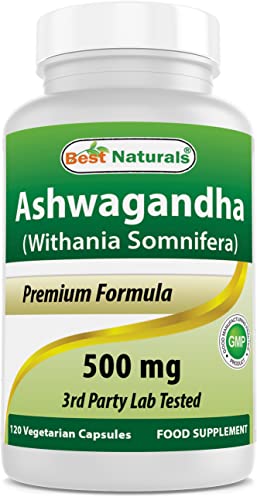 Ashwagandha Capsules for Relaxing Stress and Mood, 500 mg, 120 Count (Packaging may vary)