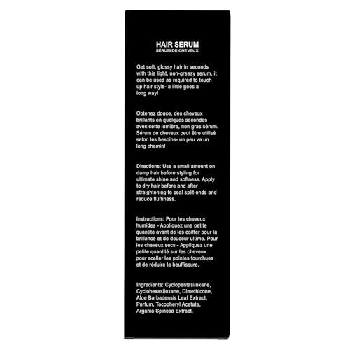 Hair Repair Serum - Argan Oil Hair Serum for Frizz Control, Shine and Straightening - Serum for Hair with Vitamin E and Aloe Vera - 2 Fl. Oz. / 60 Ml