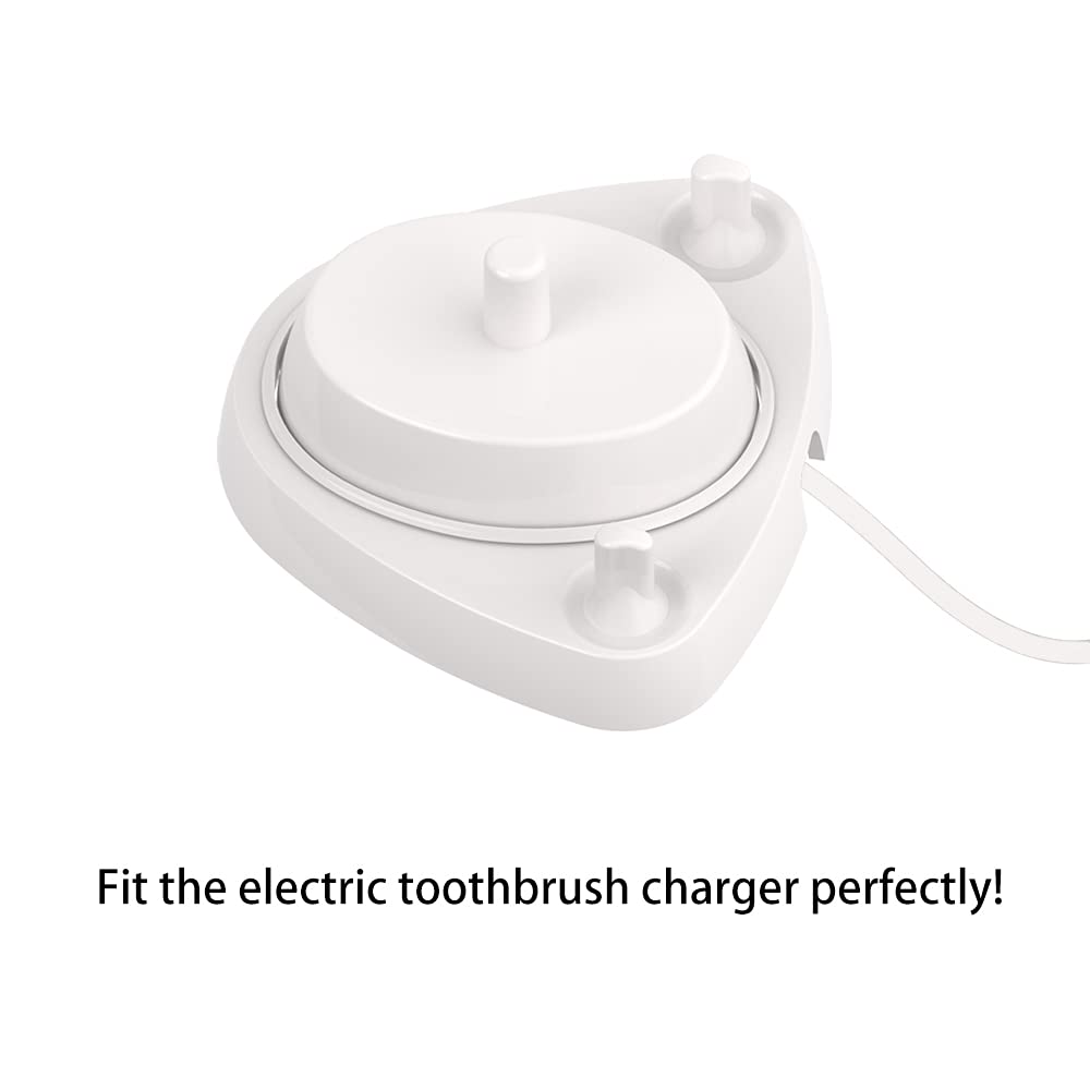 Electric Toothbrush Holder with 1 Charging Stand Slot and 2 Toothbrush Head Stands + 4 PCS Toothbrush Head Covers for Oral B