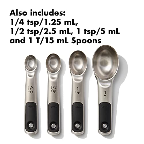 Good Grips Stainless Steel Measuring Cups and Spoons Set, 2.9, 8 Piece