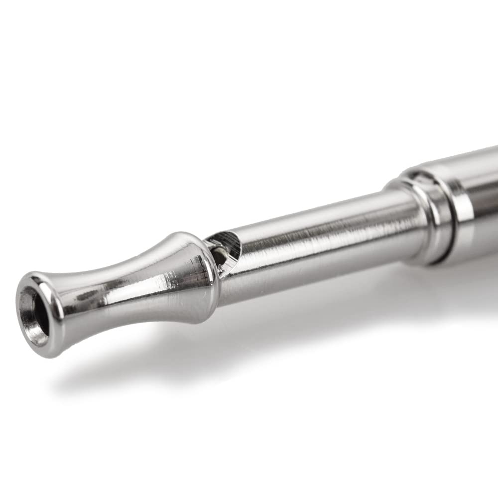 Genuine 'silent' dog training whistle no. 535. Adjustable frequency. Good sound quality. Weather-proof. Designed and made in the UK. Solid brass with nickel plated finish
