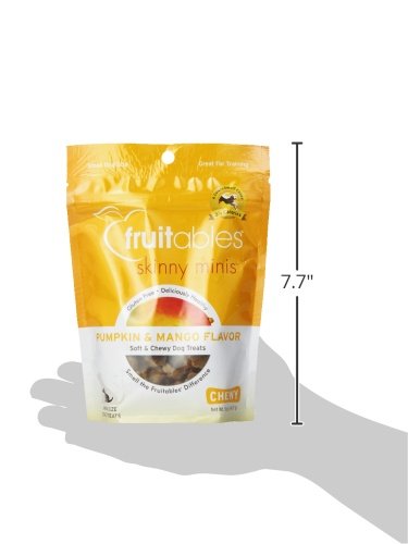 Skinny Mini Dog Treats, Healthy Pumpkin Treat for Dogs, Low Calorie & Delicious, Puppy Training, Free of Wheat, Corn and Soy, Made in the USA, Pumpkin and Mango Flavor, 5oz