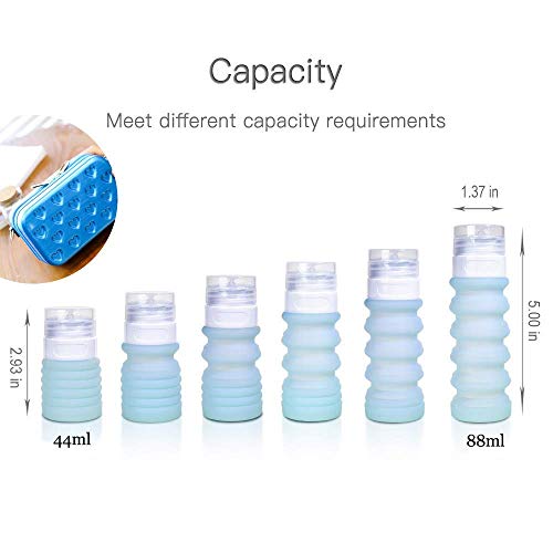 4-Color Travel Bottle Set Food-Grade Refillable Travel Containers,Collapsible Travel Accessories Tube Sets for Shampoo Lotion Soap,42ML-88ML