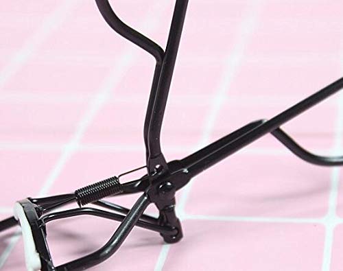 2PCS Female Black Stainless Steel Eyelash Curler Hair Curler Eyelash Curler PP Silicone Cushion Cosmetic Tool Eyelash Curler