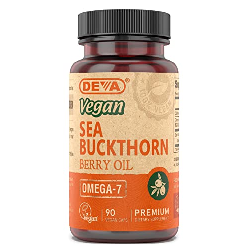 Vegan Sea Buckthorn Oil Capsules 2-Pack, Omega-7 Fatty Acids, Non-GMO, 90 Count Ea