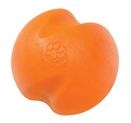 WEST PAW Zogoflex Jive Ball Dog Chew Toy – Bouncing Toys for Dogs, Fetch, Catch, Chewing, Play – Floatable, Recyclable Balls – Latex-Free, Non-Toxic, Dishwasher Safe Dog Toy, Small 2.5, Tangerine