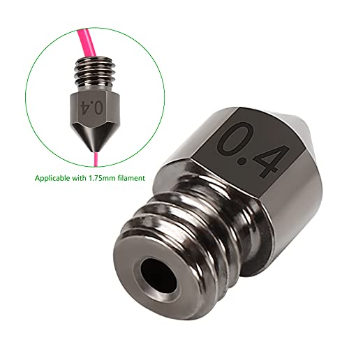 25PCS 3D Printer Extruder Nozzles Hardened Steel, Stainless Steel, Brass High Temperature Pointed Wear Resistant Nozzle 0.2 0.3 0.4 0.5 0.6 0.8 1.0 mm, for CR-10, Ender 3/ Ender3 pro, Prusa i3 (5)