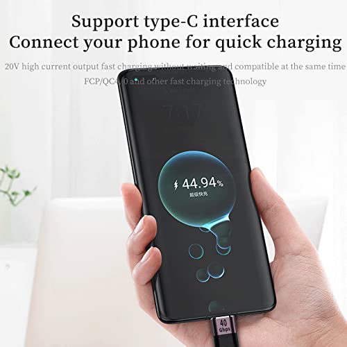 USB C Extension Cable(0.4Ft), Short USB-C Male to Female Flexible Cable Support Thunderbolt 4/3,USB4, PD 100W,8K/4K Video,40Gbps Date Transfer for External SSD, EGPU, Docking,MacBook,Phone