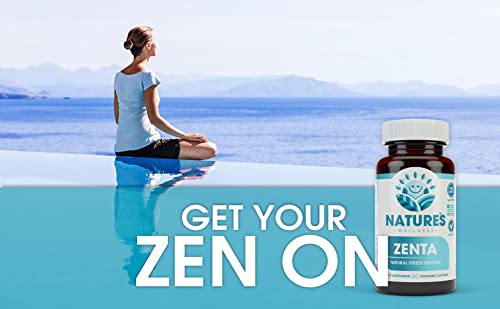 ZENTA - The Natural Relief Supplement to Help Calm Body and Mind | Positive Mood Enhancer - Increase Serotonin Levels with 5-HTP, Ashwagandha, Chamomile, DMAE | 60 ct
