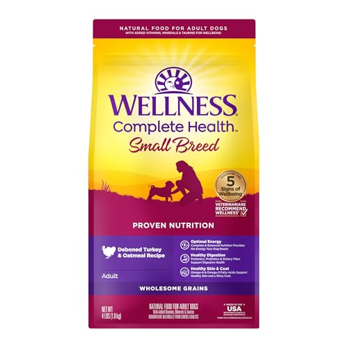 Complete Health Small Breed Dry Dog Food with Grains, Natural Ingredients, Made in USA with Real Turkey, For Dogs Up to 25 lbs, (Adult, Turkey & Oatmeal, 4-Pound Bag)