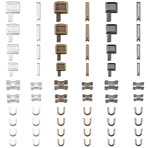 Metal Zipper Insertion Pin 4 Sizes Zipper Repair Kit Zipper Latch Slider Retainer for Jackets Coats 3 Colors DIY Sewing Replacement, Size of 3/5/8/10 (120 Pieces)