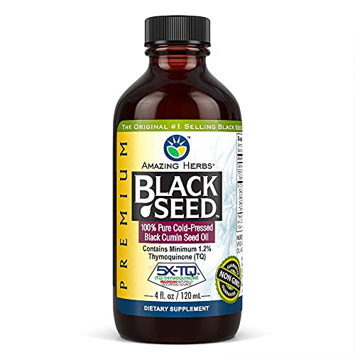 Premium Black Seed Oil - Cold Pressed Nigella Sativa Aids in Digestive Health, Immune Support, Brain Function, Joint Mobility, Gluten Free, Non GMO - 4 Fl Oz