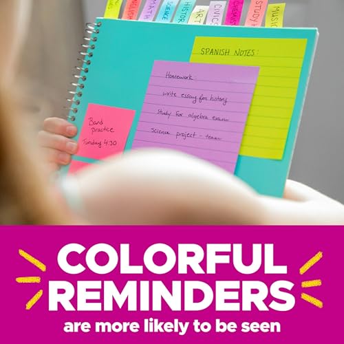 Notes, 4x6 in, 5 Pads, America's #1 Favorite Sticky Notes, Beachside Café Collection, Pastel Colors, Recyclable (660-5PK-AST)