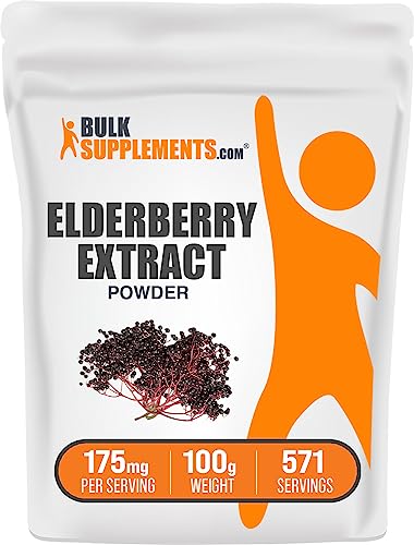 .com Elderberry Extract Powder - Elderberry Supplements, from Black Elderberry - for Immune Support, Gluten Free - 175mg per Serving, 100g (3.5 oz) (Pack of 1)